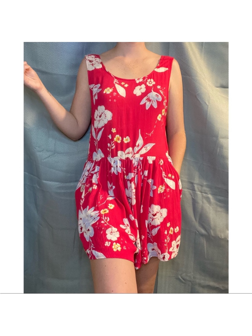 Billabong Hot Pink Floral Sleeveless Romper
